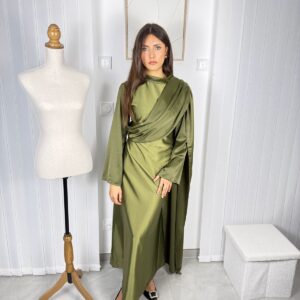 Robe Calya verte drapée