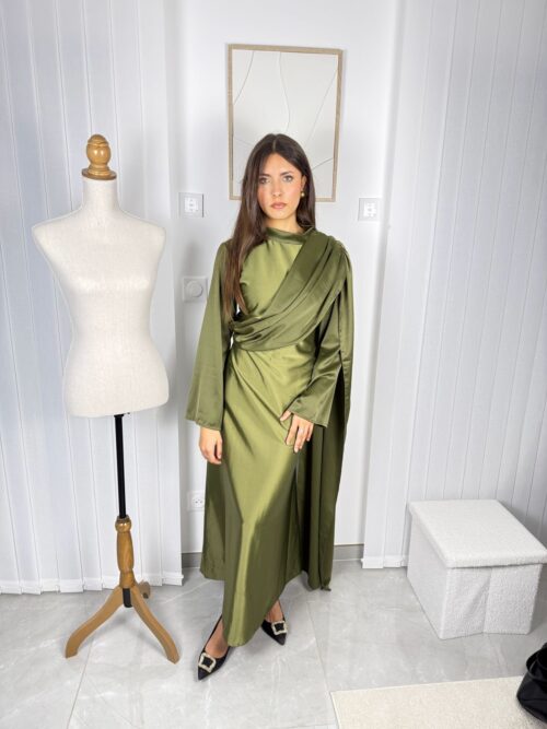 Robe Calya verte drapée Robe Calya verte drapée