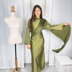 Robe Calya verte drapée