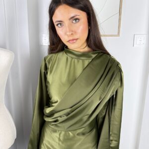Robe Calya verte drapée