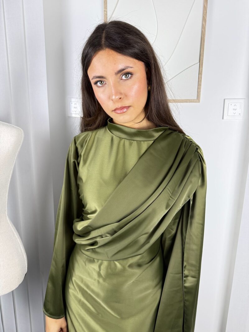 Robe Calya verte drapée