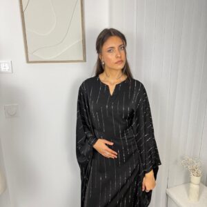 Abaya Nizar noire à strass