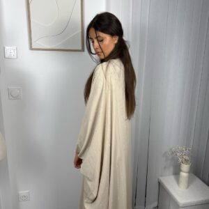 Abaya Nizar beige à strass
