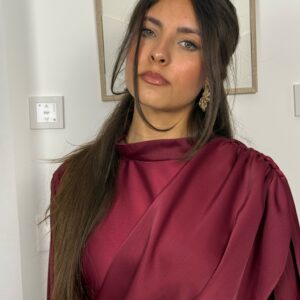 Robe Calya bordeaux drapée