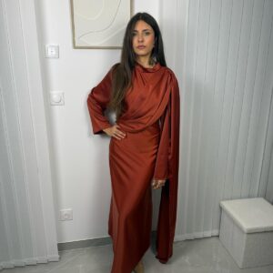 Robe Calya orange drapée