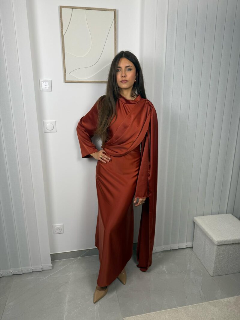 Robe Calya orange drapée