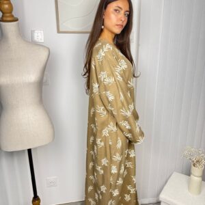 Abaya Luma beige avec détails brodés