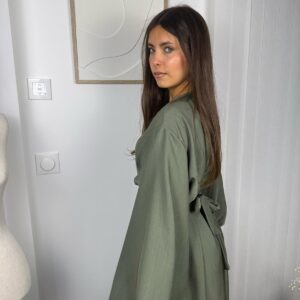 Robe Altéa vert olive plissée