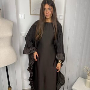 Abaya Amaïa marron avec manche chauve-souris