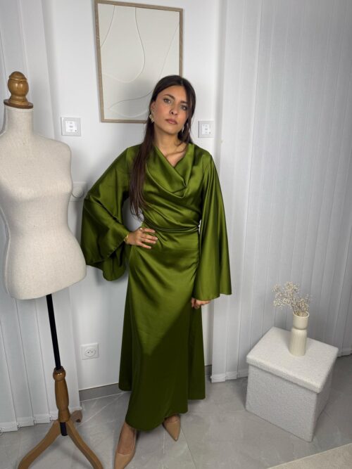 Robe Naya verte buste drapé