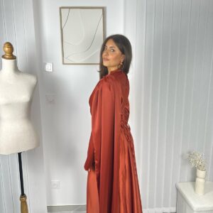 Robe Calya orange drapée