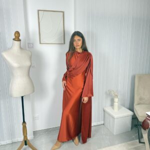 Robe Calya orange drapée