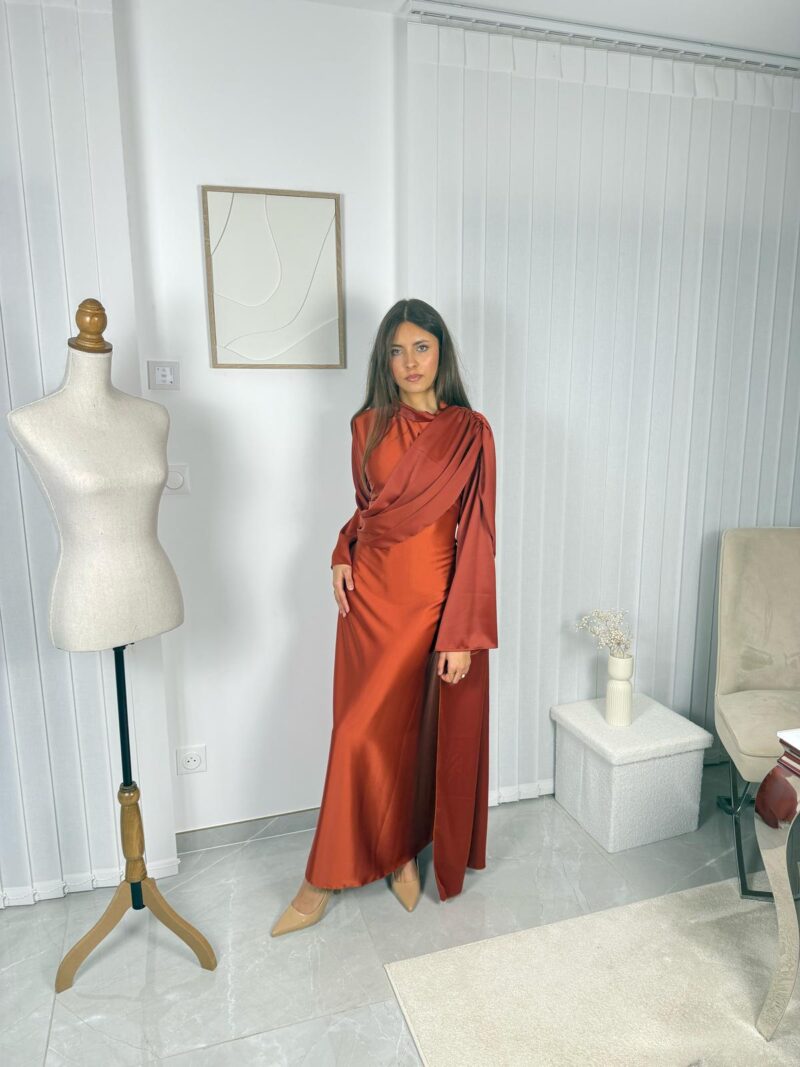 Robe Calya orange drapée