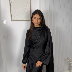 Robe Calya noire drapée