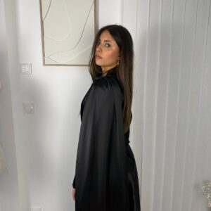 Robe Calya noire drapée