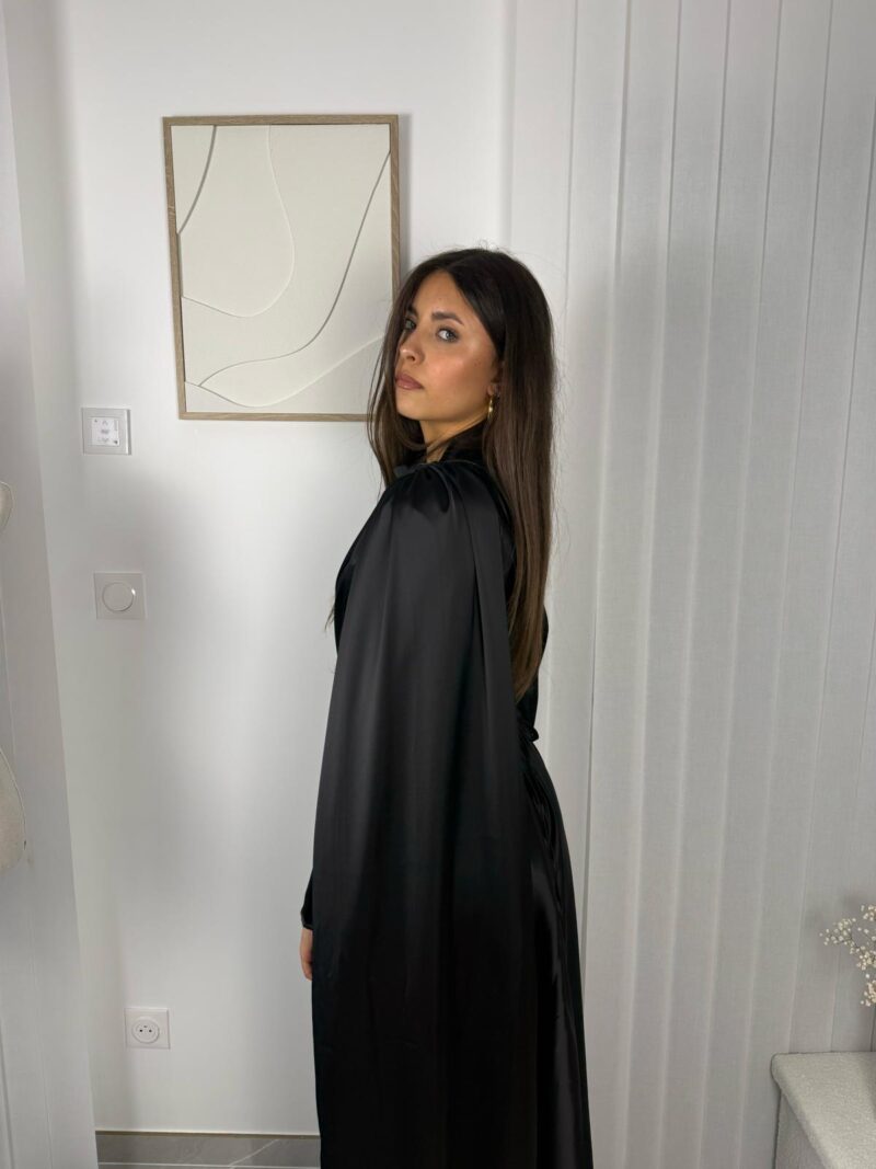 Robe Calya noire drapée