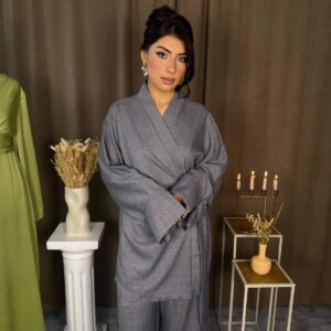 Ensemble Zélia manches longues gris