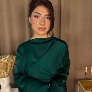 Robe Lyra verte buste croisé