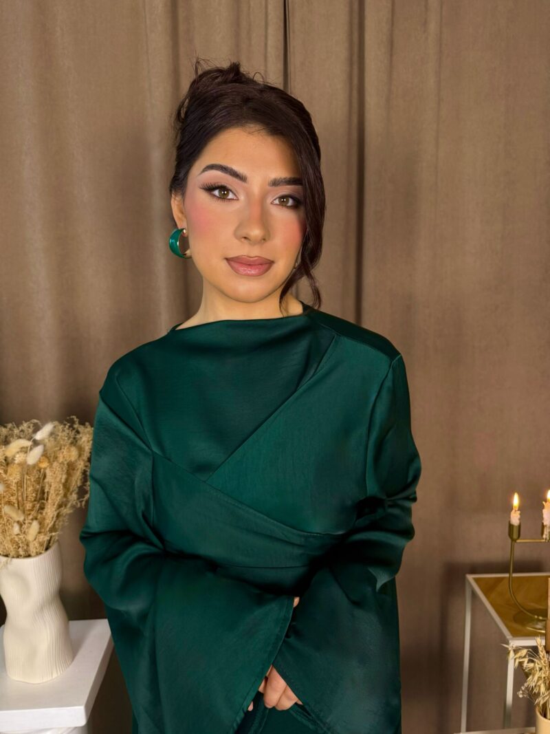 Robe Lyra verte buste croisé