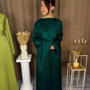 Robe Lyra verte buste croisé
