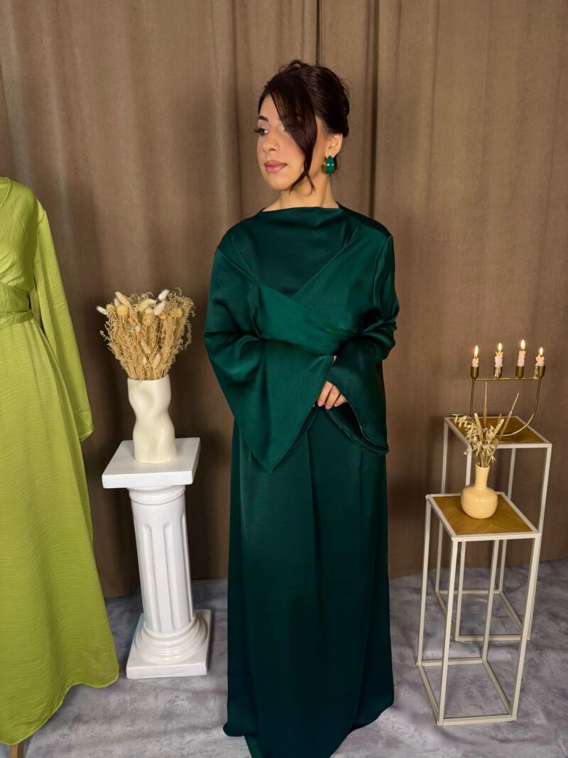 Robe Lyra verte buste croisé