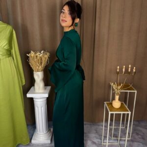 Robe Lyra verte buste croisé