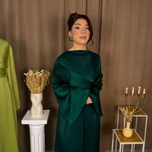 Robe Lyra verte buste croisé