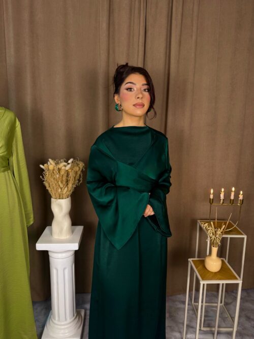 Robe Lyra verte buste croisé Robe Lyra verte buste croisé